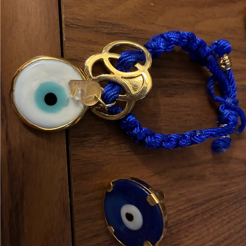 Trendy Boutique Blue Evil Eye Bracelet and Ring NWOT 🧿